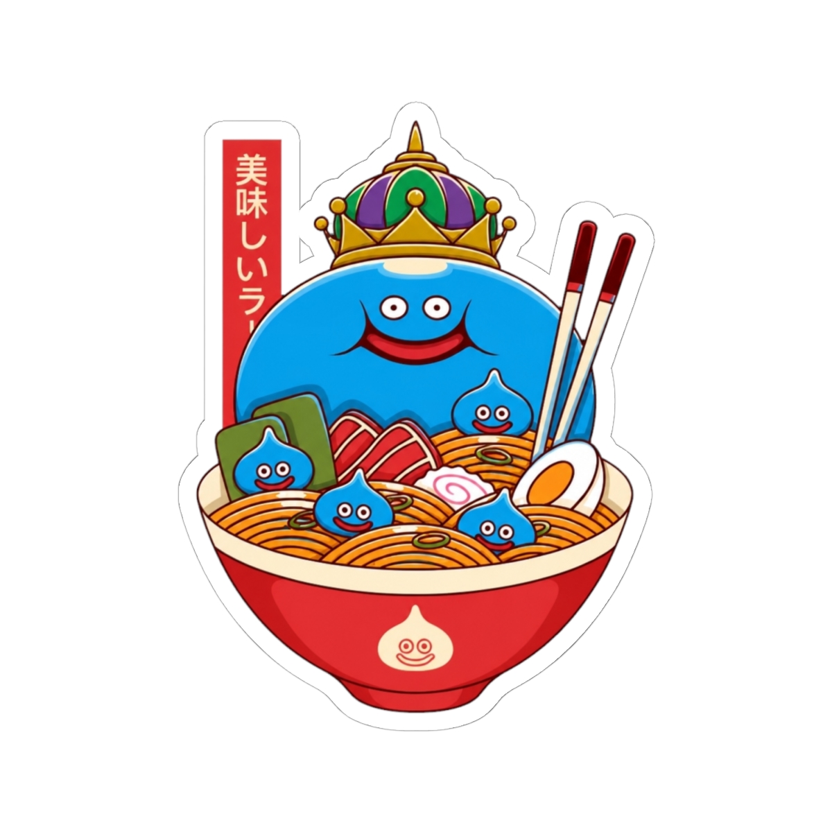 King Slime Ramen Sticker | Dragon Quest - alternate angle 1, merchandise